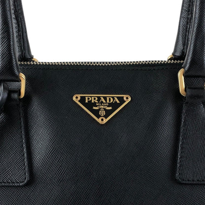 PRADA Triangle Logo Handbag Black Vintage wxkttk