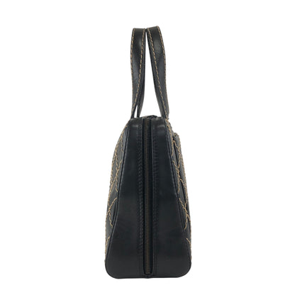 CHANEL Coco Mark Wild Stitch Totebag Black Vintage hvn8p8