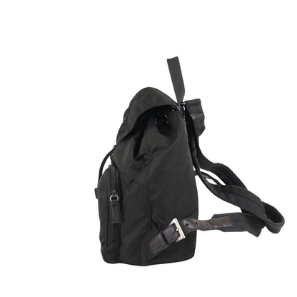 PRADA Triangle Logo Double Pocket Backpack Brown Vintage 65znig