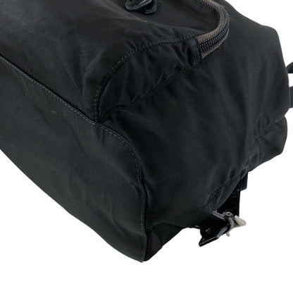 PRADA Tessuto Triangle Logo Front Buckle Backpack Black Vintage f788mi