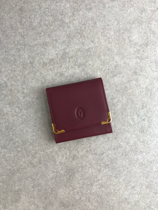 Cartier Logo Coin Purse Bordeaux Vintage 7pxaxi