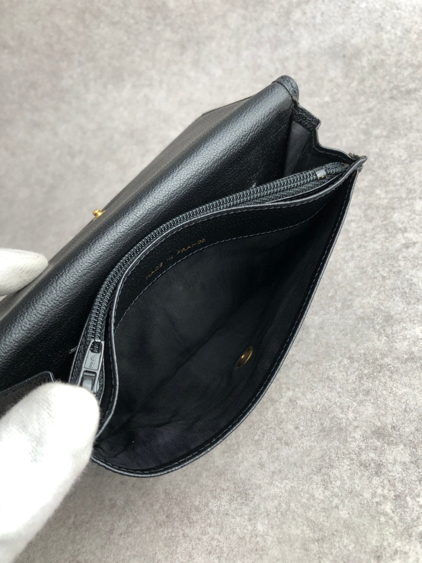 CHANEL Coco Mark Folded Wallet Black Vintage b46bgz