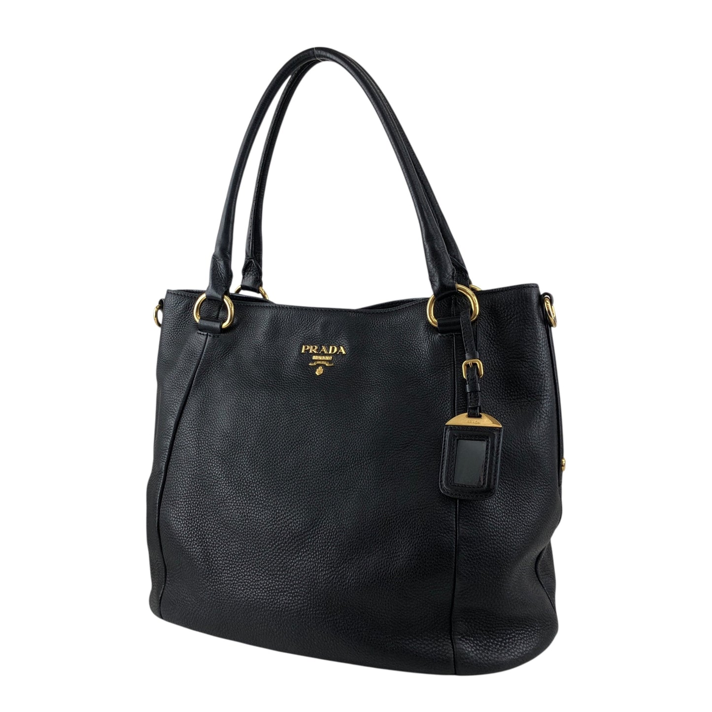 PRADA Logo Totebag Black Vintage f7udbt
