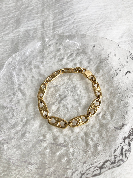CELINE Blason Bracelet Gold Vintage 4gifcy
