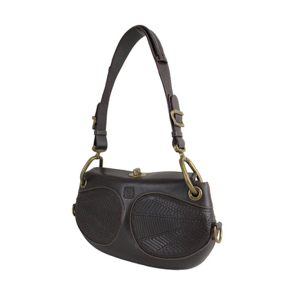 LOEWE Anagram Turn Lock Shoulder bag Brown Vintage mguagp