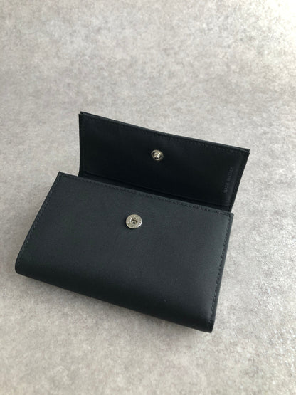 PRADA Tessuto Triangle Logo Trifold Wallet Black Vintage d6ehtk