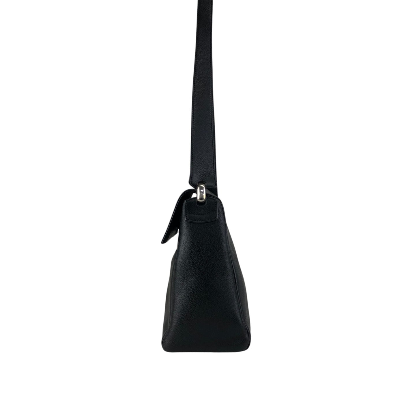 LOEWE Logo Embossed Shoulder bag Black Vintage mxivwm