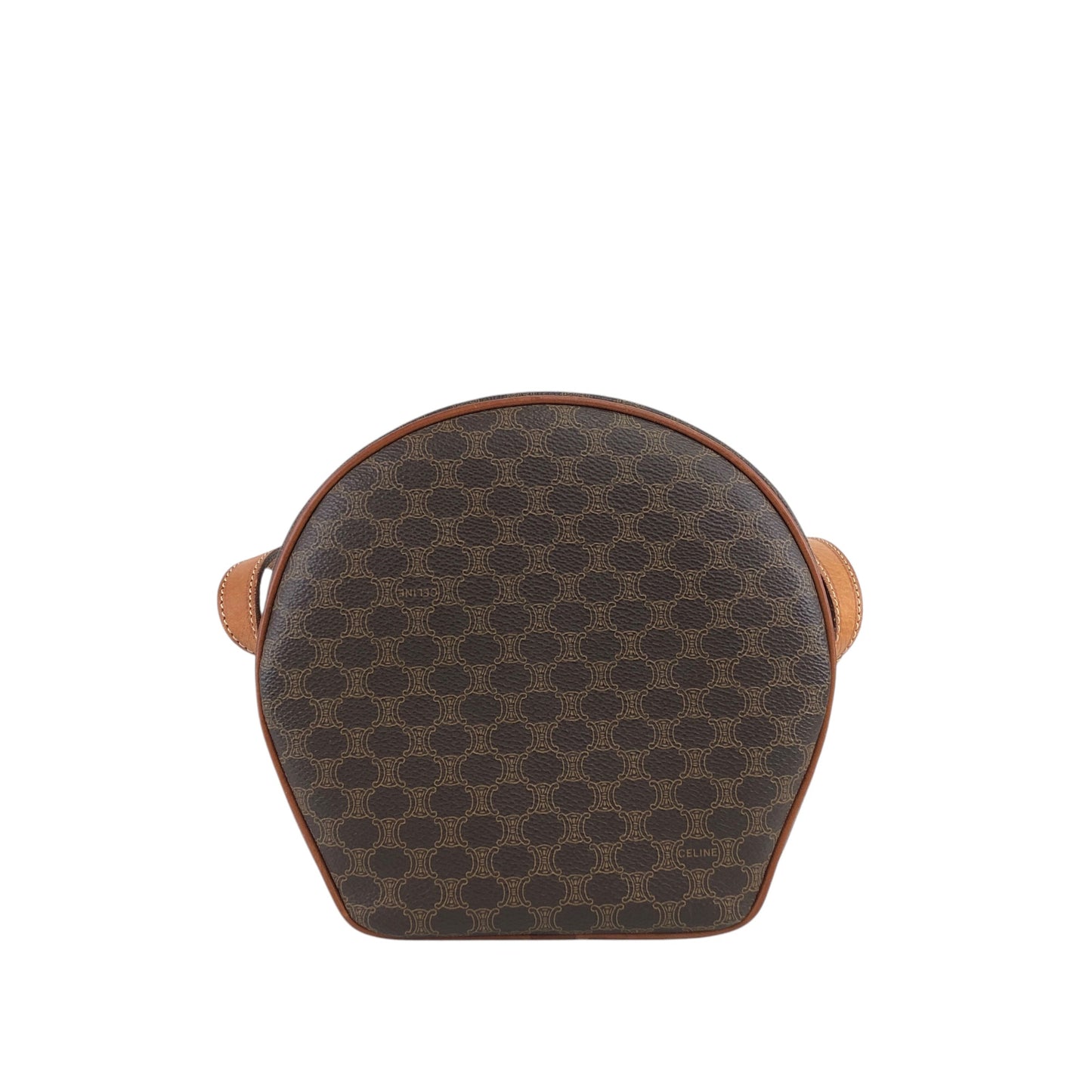 CELINE Macadam Gancini Round Shoulder bag Brown Vintage f76bfn