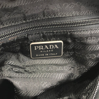 PRADA Triangle Logo Double Pocket Shoulder bag Black Vintage hadeda