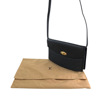 LOUIS VUITTON Epi Turn Lock Shoulder bag Black Vintage 6y7n33
