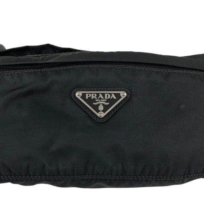 PRADA Tessuto Triangle Logo Sling bag Black Vintage fa4d62