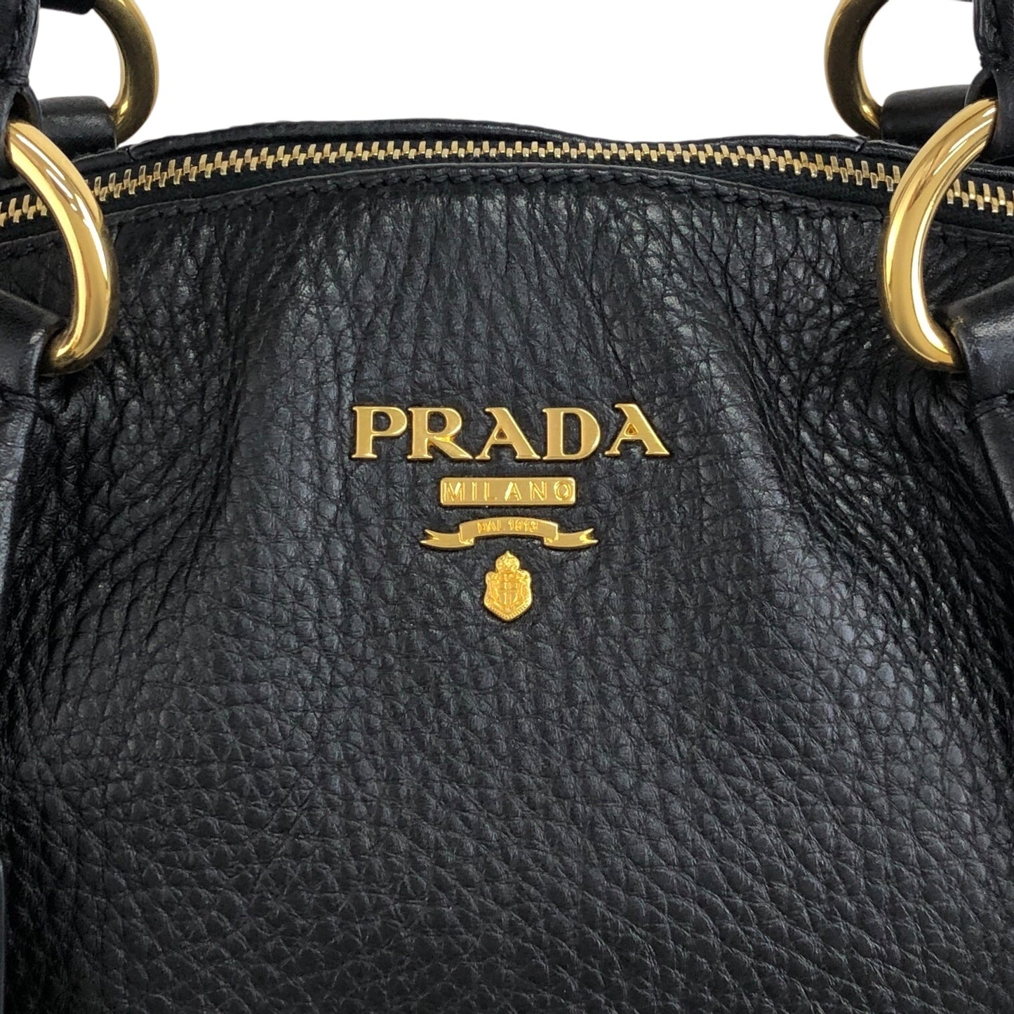 PRADA Logo Two-way Handbag Shoulder bag Black Vintage beb8nm
