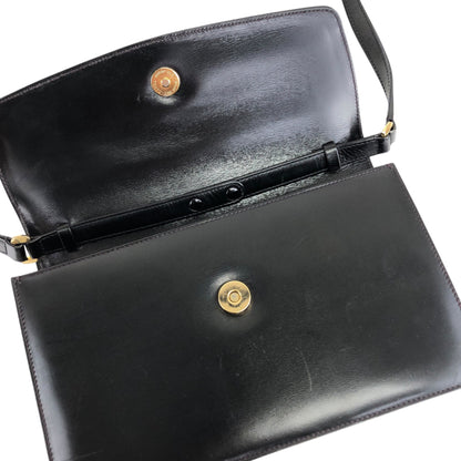 GUCCI GG Logo Shoulder bag Black Vintage ha84zp