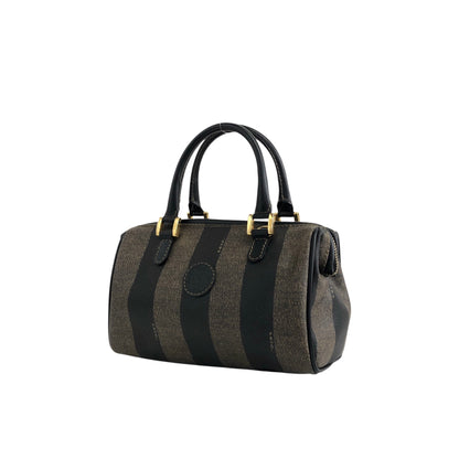 FENDI Logo Two-way Small Boston bag Shoulder bag Black Vintage 873tng