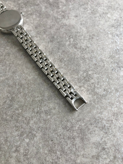 Yves Saint Laurent YSL Logo Watch Silver Vintage 6nipf7