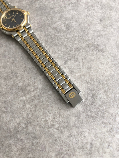 GUCCI GG Motif Watch Silver×Gold 9100L Vintage vgjnar