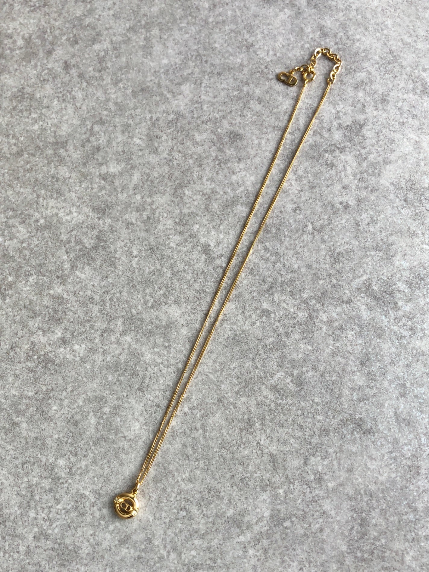 Christian Dior CD Logo Necklace Gold Vintage wwwbfu
