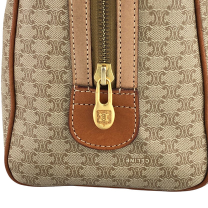 CELINE Macadam Blason Handbag Boston bag Beige Vintage t7x7kn