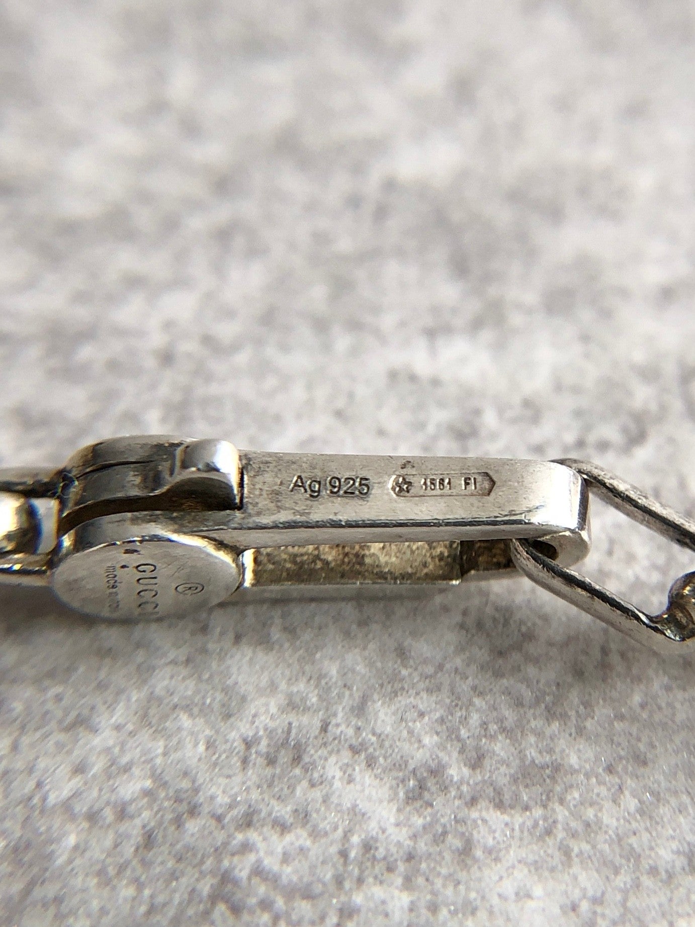 GUCCI Interlocking Bracelet Silver SILVER925 Vintage mviic5
