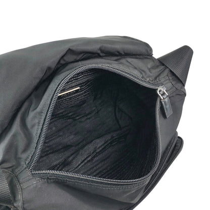 PRADA Tessueto Triangle Logo Shoulder bag Black Vintag vii5a2