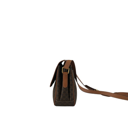 CELINE Macadam Triomphe Shoulder bag Brown Vintage a447fy