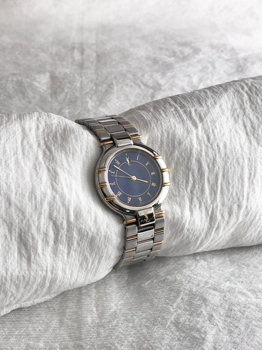 Yves Saint Laurent YSL Logo Watch Silver 4630-E63441 Vintage xg3wb2