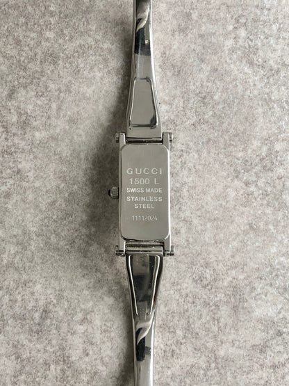 GUCCI Quartz Watch Silver 1500L Vintage mee865