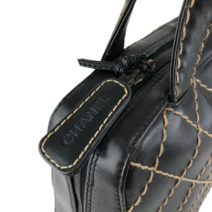 CHANEL Coco Mark Wild Stitch Totebag Black Vintage hvn8p8