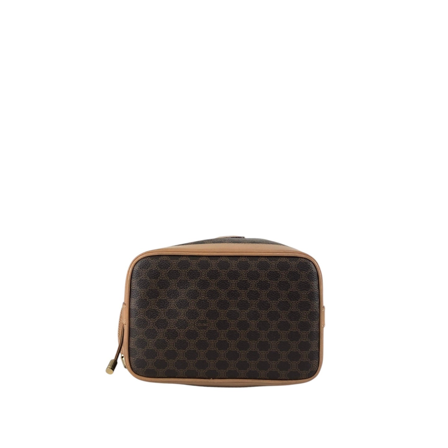CELINE Macadam Blason Drawstring Shoulder bag Brown Vintage 3mevbd