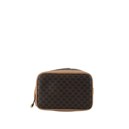 CELINE Macadam Blason Drawstring Shoulder bag Brown Vintage 3mevbd