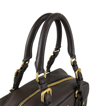 PRADA Logo Handbag Shoulder bag Brown Vintage wddeyg