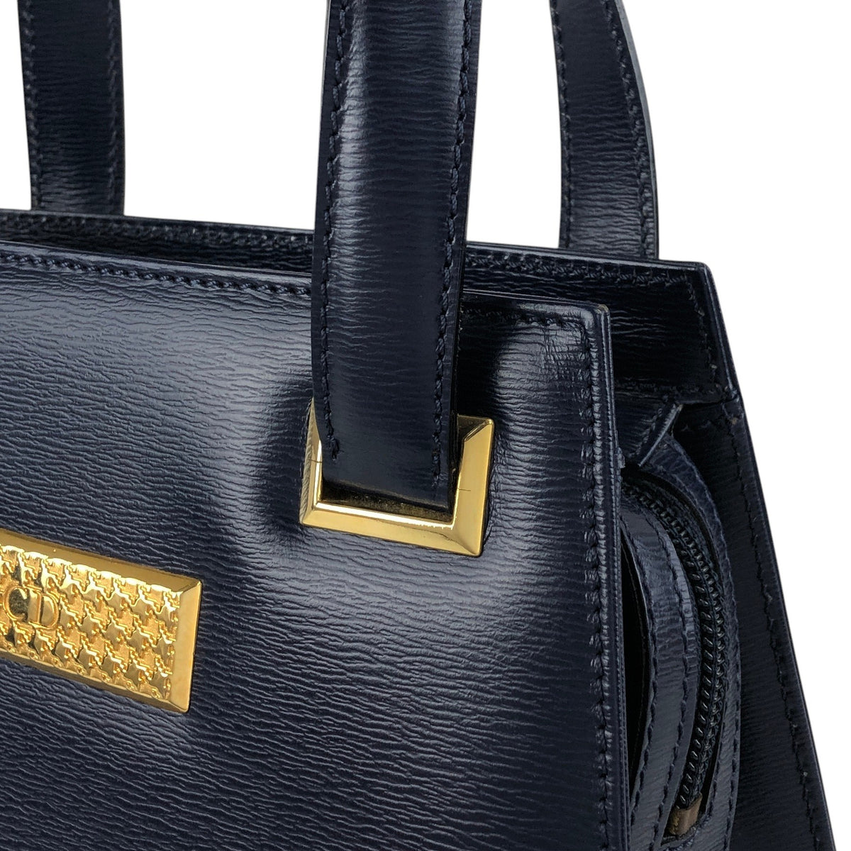 Christian Dior Logo Handbag Navy Vintage tx5uyv