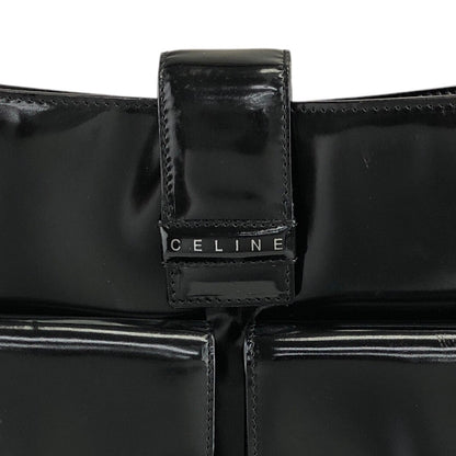 CELINE Logo Shoulder bag Black Vintage tabt7f