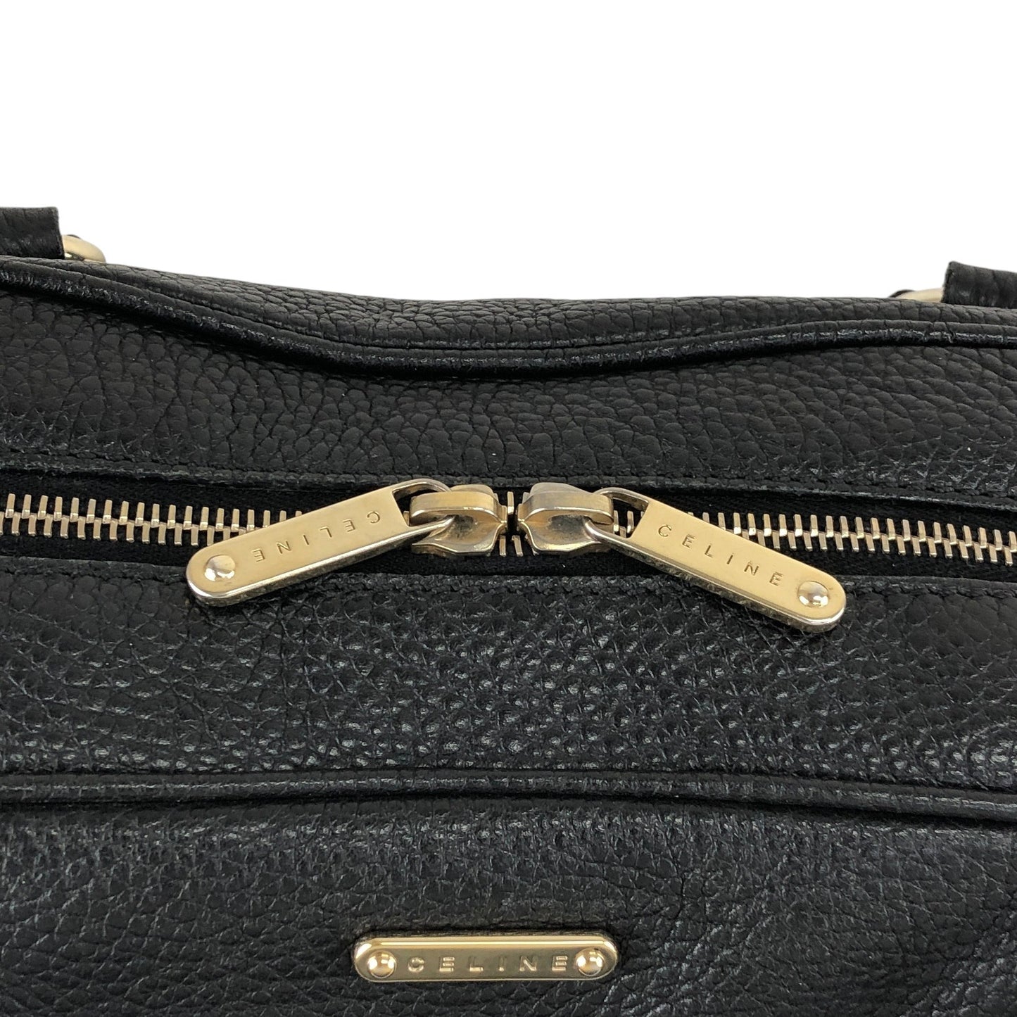 CELINE Logo Small Boston bag Handbag Black Vintage fr3ikk