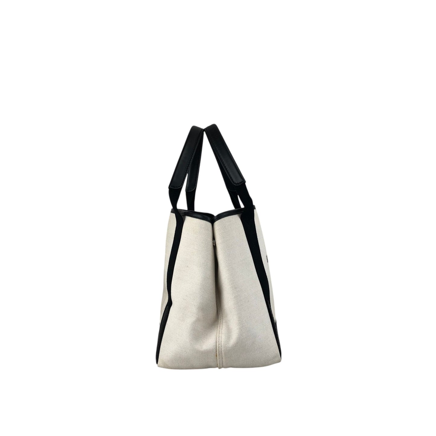BALENCIAGA Handbag Totebag White×Black Vintage bpp756