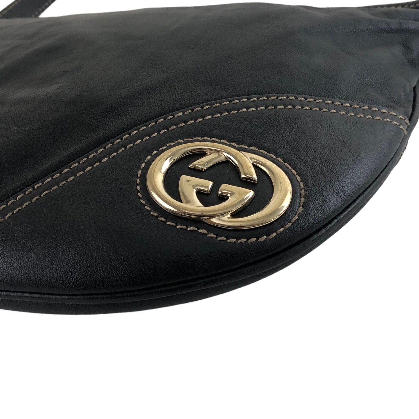 GUCCI Interlocking Shoulder bag Black Vintage udrasg