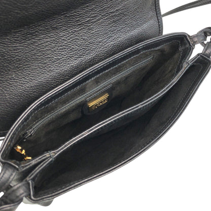 GUCCI Logo Shoulder bag Black Vintage irwn5s