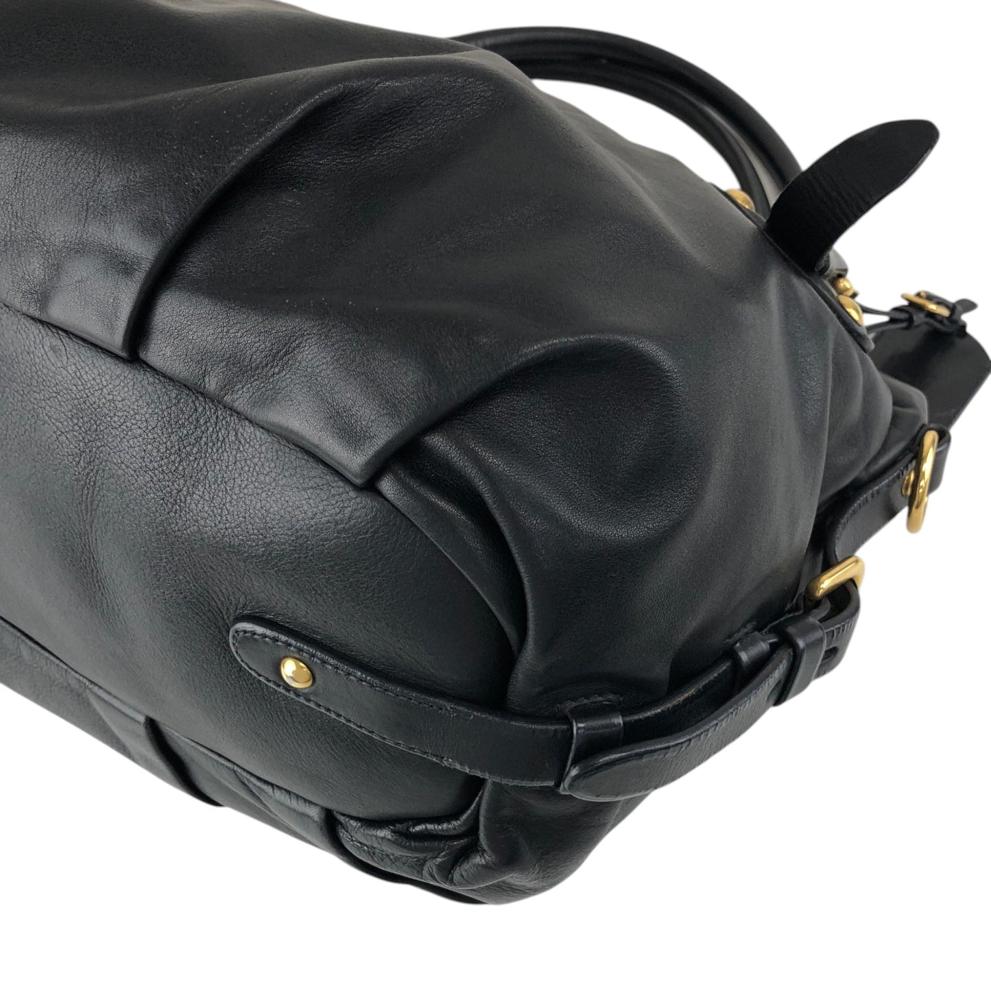 PRADA Logo Two-way Handbag Shoulder bag Black Vintage jrndes