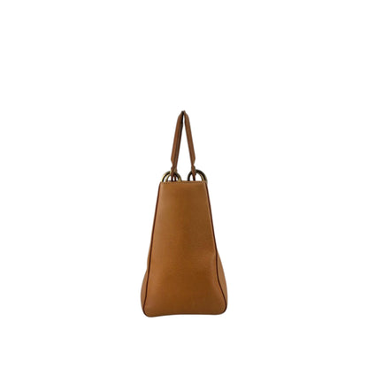 Christian Dior Lady Dior Charm Handbag Brown Vintage 5f6z3d