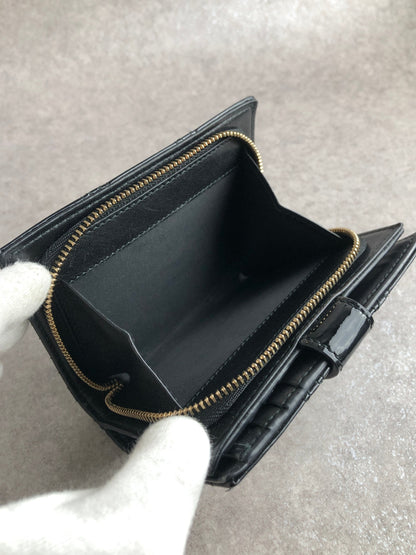 Christian Dior Cannage Folded Wallet Black Vintage m435au