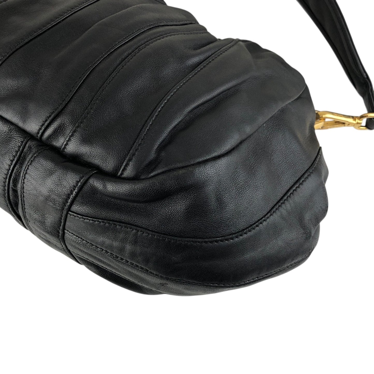 PRADA Logo Shoulder bag Black Vintage 6yixa5