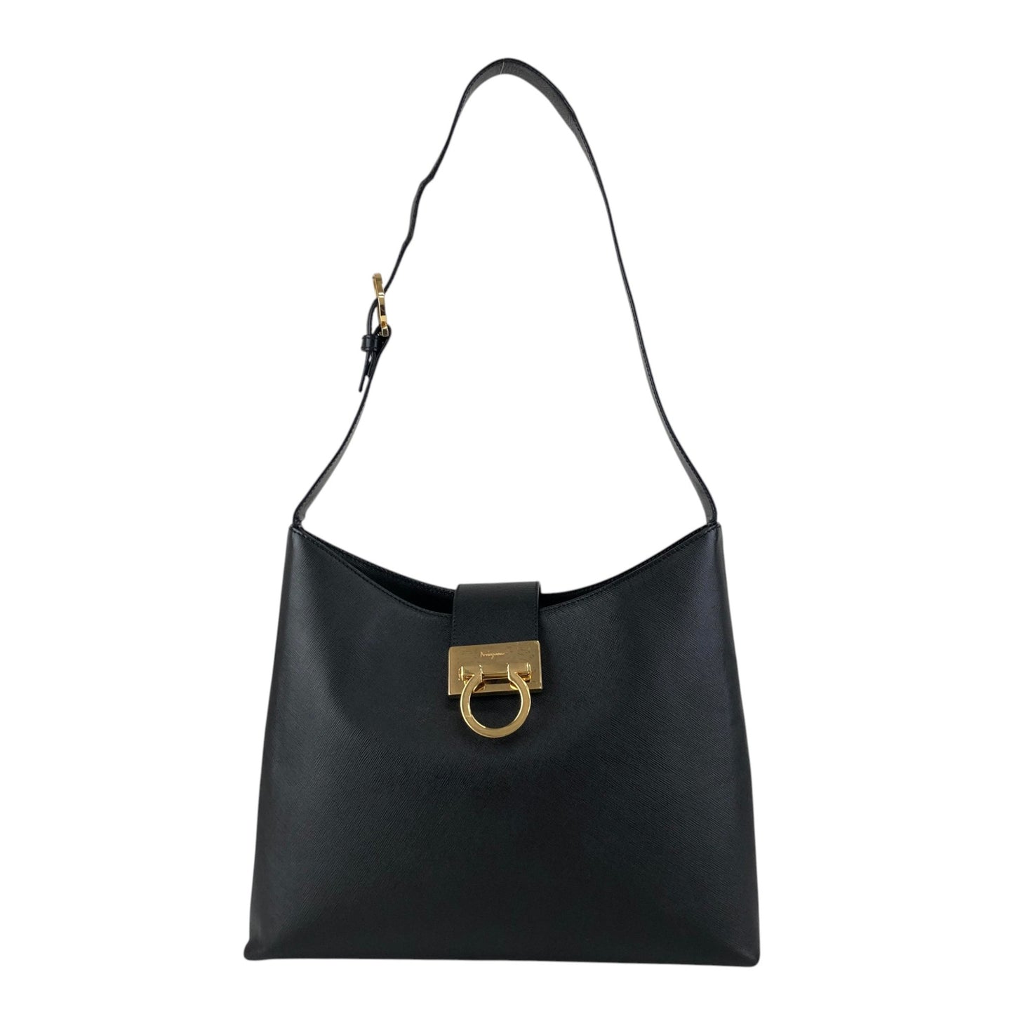 Salvatore Ferragamo Gancini Shoulder bag Black Vintage 3v3rtg