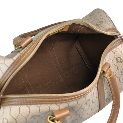 Christian Dior Honeycomb Pattern Handbag Boston bag Beige Vintage y2sxs7