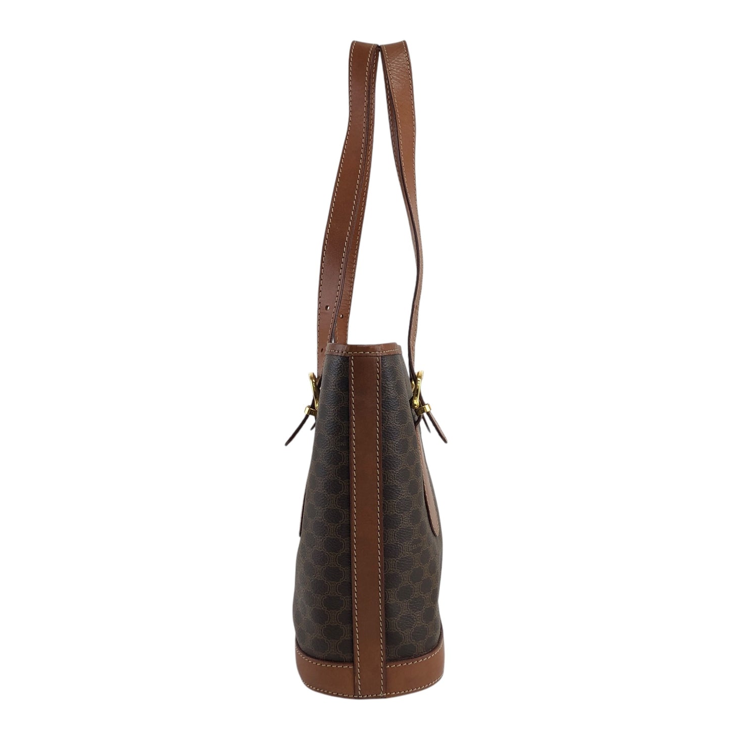 CELINE Macadam Blason Handbag Shoulder bag Brown Vintage 68dy6u