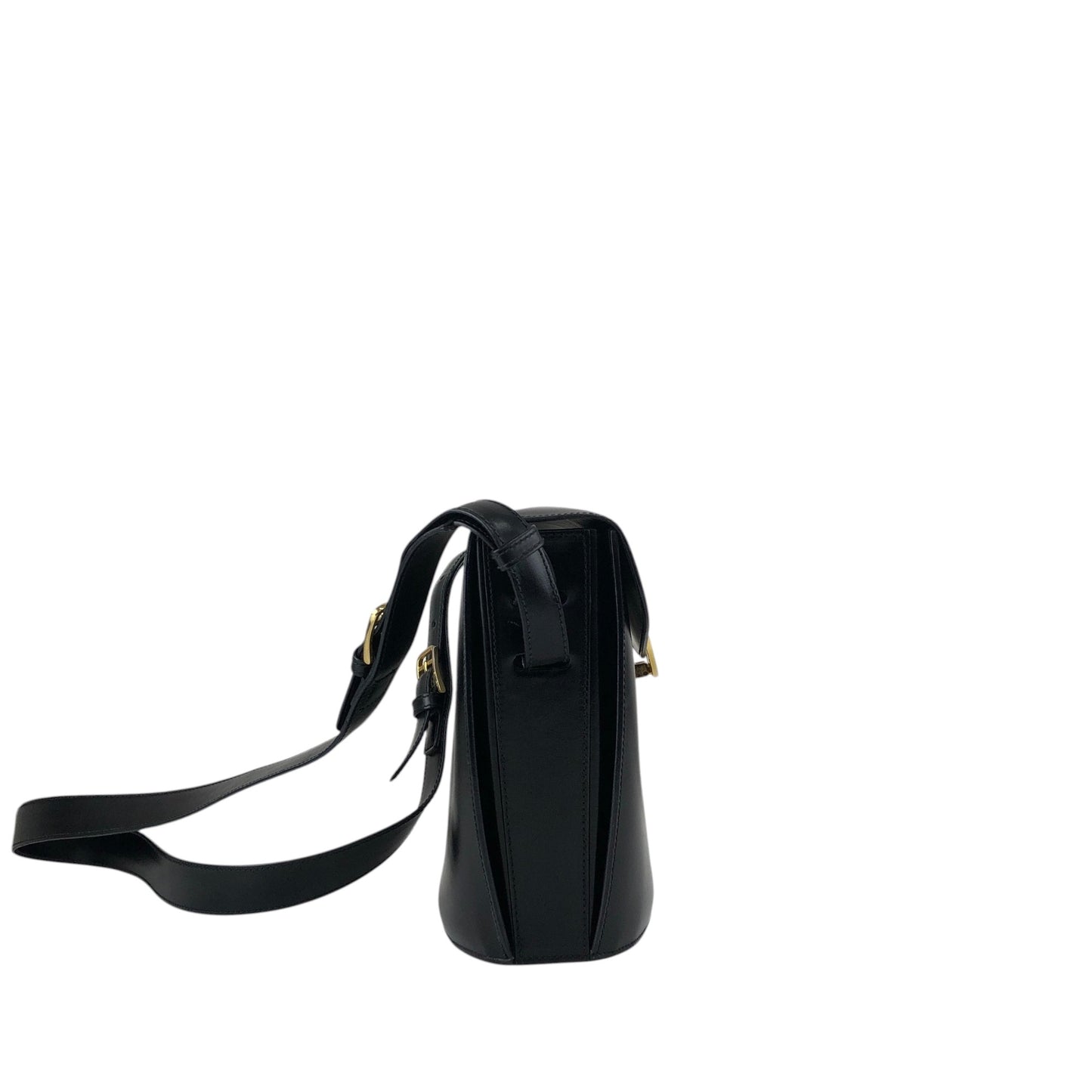 CELINE Circle Logo Shoulder bag Black Vintage kfiinf