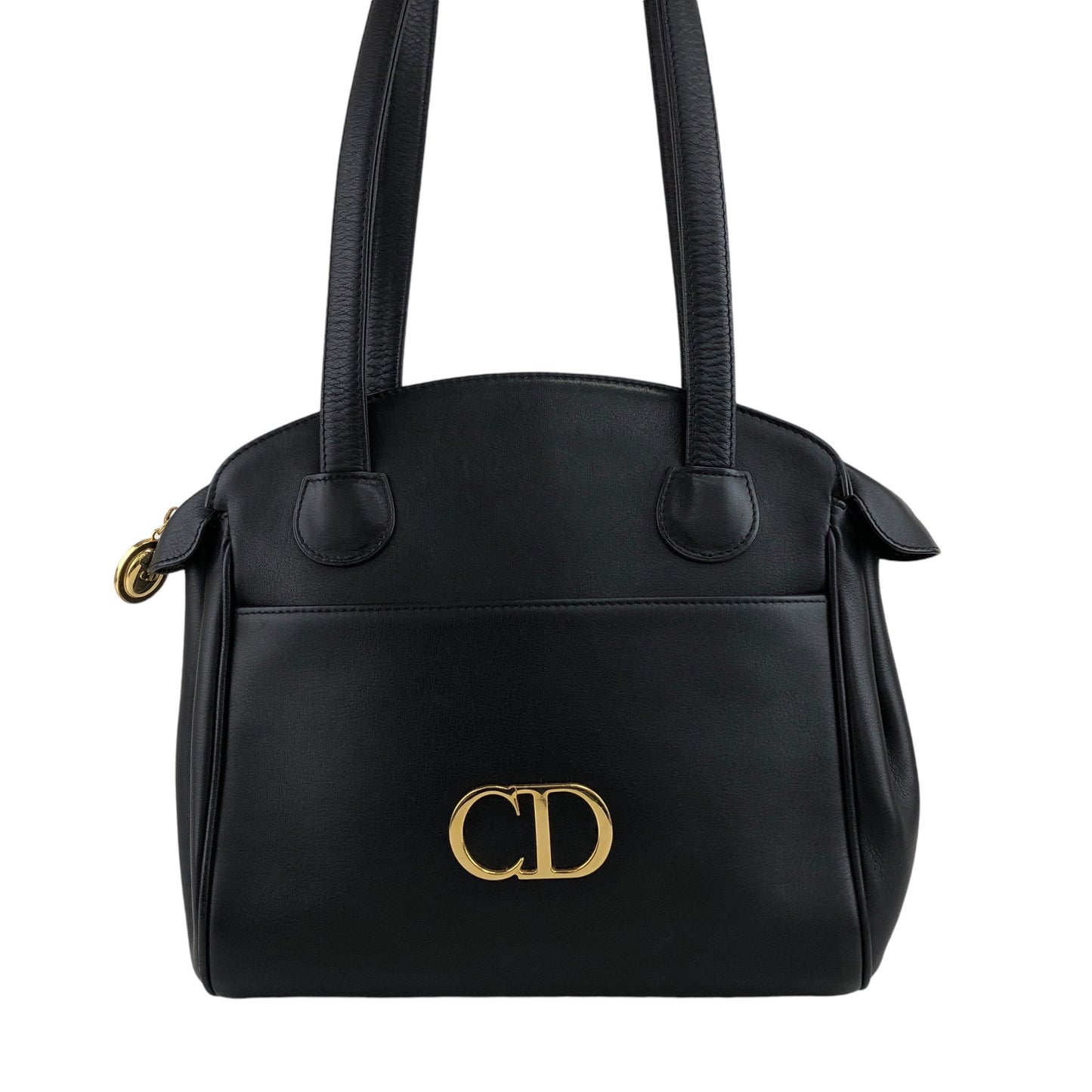 Christian Dior CD Logo Shoulder bag Black Vintage 73xp73