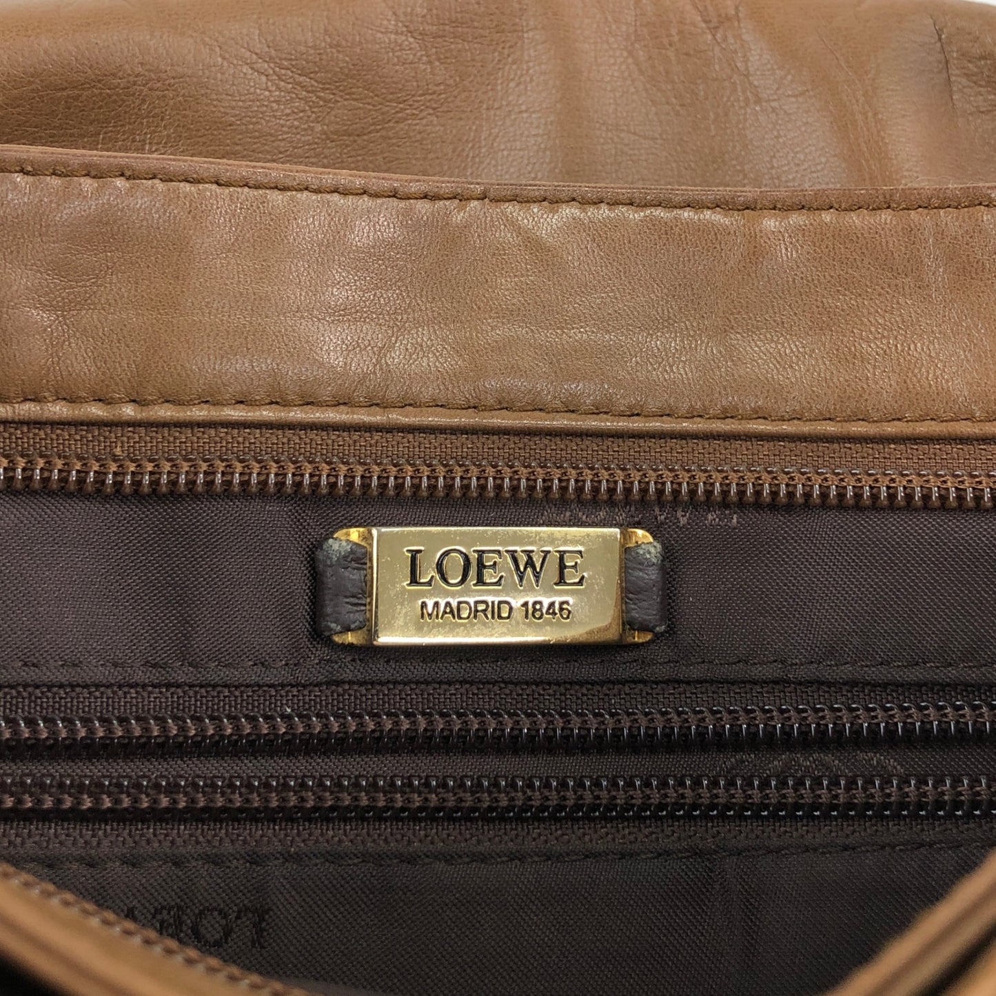 LOEWE Anagram Shoulder bag Brown Vintage hjuexd