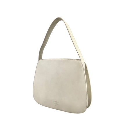 PRADA Logo Embossed Small Handbag Ivory Vintage e3ygvn