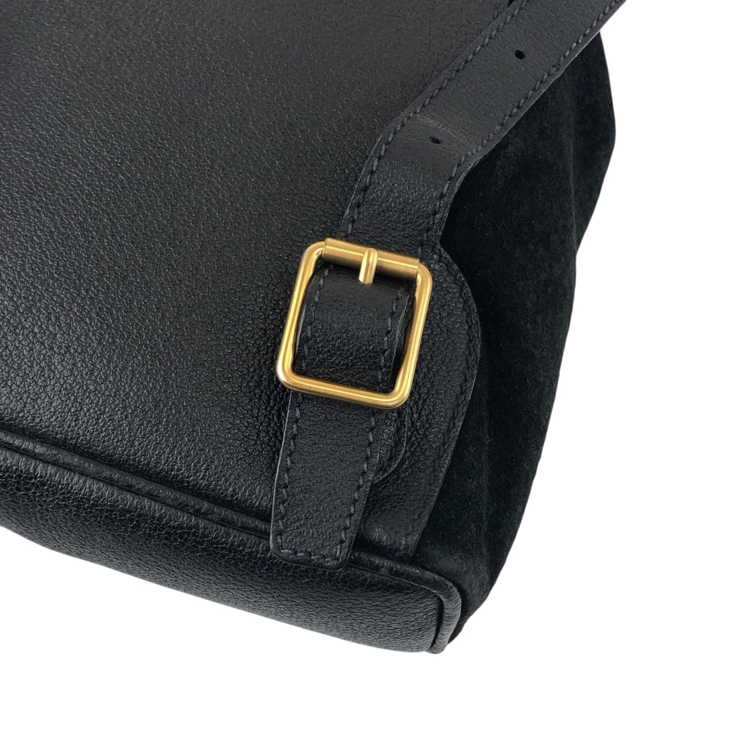 GUCCI Bamboo Turn Lock Backpack Black Vintage bkpfsf