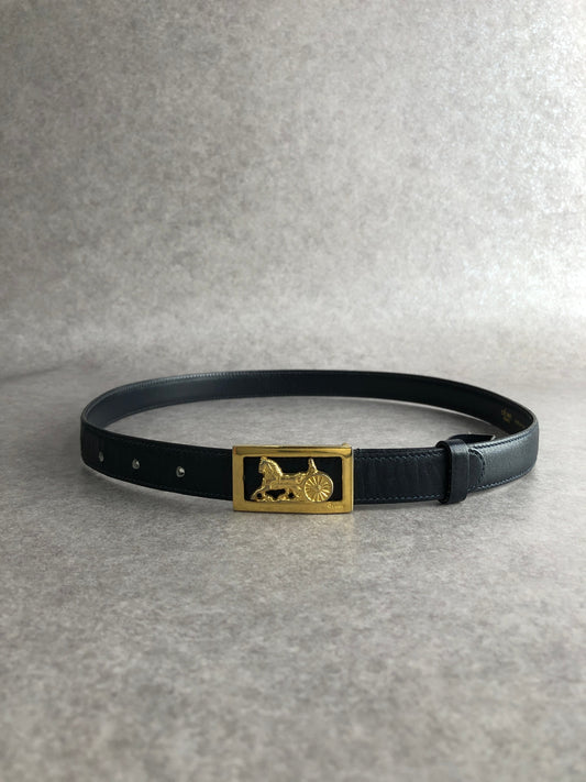 CELINE Horse Carriage Belt Navy Vintage zz8uea